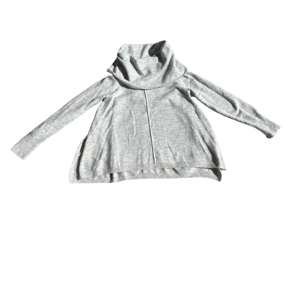 For Thee Heather Gray Alpaca Blend Cowl Neck High‎ Low Seam Sweater Large